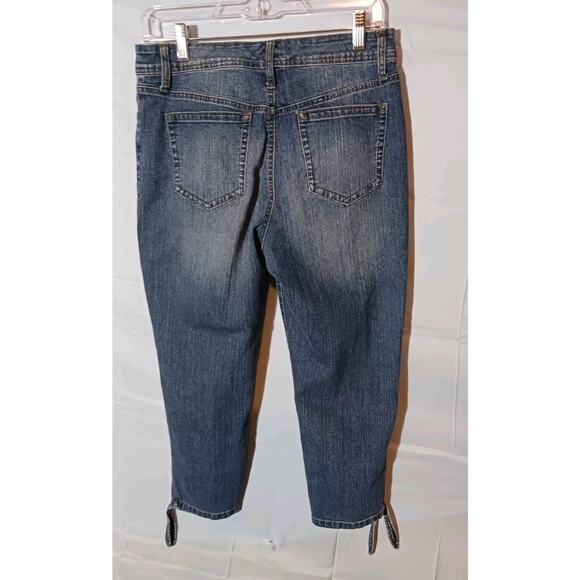 Bandolino Juniors Amy Capri with Ties Denim Jean Pants Size 6 - Picture 2 of 6